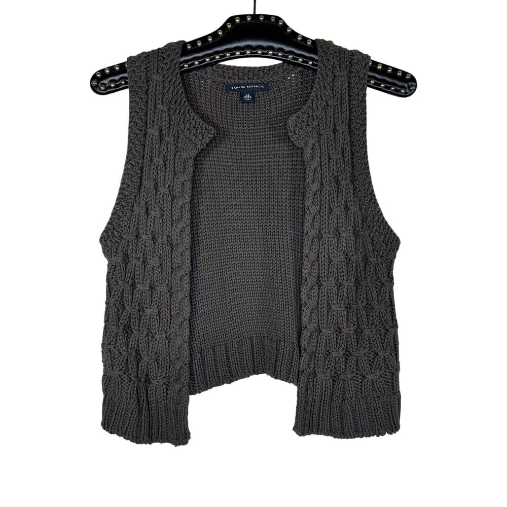 Banana Republic Cable Knit Open Front Sweater Vest XS